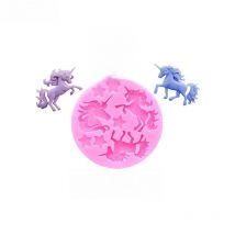 DIY horse Flip Candy Chocolate Cake Silicone Mould 3D unicorn drop glue clays epoxy resin jewelry Accessories Silicone Molds