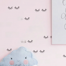 Cute eyelash pattern Wall decal removable Vinyl Wall Stickers For Kids Room Lovely Sleepy Eyes Baby Nursery Wall Art Home Decor
