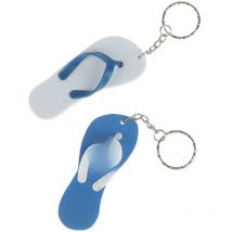 2 Pcs Unique Design Boat Marine Floating Keychain Buoyant Foam Flip Flops Slipper Shaped Key Floats Key Ring Holder Fashion