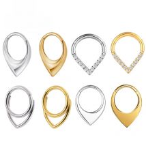 G23 Titanium High quality  Waterdrop Septum Piercing Clicker Nose Rings 16G Segment Tragus Cartilage Daith Hoop Earrings Jewelry