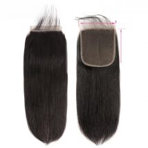 Straight 5x5 Closure Human Hair Pre-Plucked With Baby Hair Free Part Lace Closure Natural Black Color Ali Pearl Hair