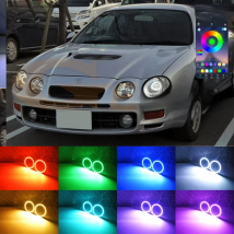 For Toyota Celica T20 1994 1995 1996 1997 1998 1999 RF Remote BT App Multi-Color Ultra Bright RGB LED Angel Eyes Kit Halo Rings