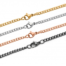 Wholesale 10pcs/lot Basic Chain Necklace 1.5mm/2mm Width Stainless Steel Link Chain Necklaces For Women Jewelry 3 Colors