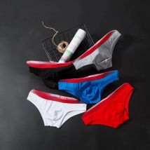 New triangle underwear men's solid color u convex three-dimensional crotch cotton sexy bikini underwear men's Ad41