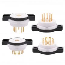 EIZZ 9pin Ceramic Tube Socket Base For 12AX7 ECC82 ECC83 12AU7 12AT7 ECC81 24K Gold Plated Pins Hifi Audio Tube AMP DIY