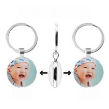 Double-Sided Personalized Pendant Baby'S Custom Keychain Photo Mom Dad Grandparents' Parents Love A Gift For Family Member