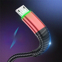 USLION LED Lighting Micro USB Cable Data Transfer 3A Fast Charging Charger Wire For Samsung Xiaomi Android Micro USB Phone Cable