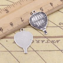 25pcs Charms Hot Air Balloon 24x16mm Tibetan Bronze Silver Color Pendants Antique Jewelry Making DIY Handmade Craft For Necklace