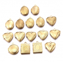 5Pcs DIY Heart Oval Charm Pendant Women's Necklace Earring Making Vintage Copper Photo Locket DIY Jewelry Accessories