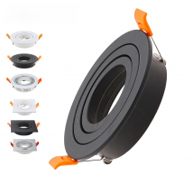 Commercial Aluminum Square Round White Black Adjustable Recessed Spotlights Light Fixture Frame LED GU10 MR16 Bulb Lamp Fittings