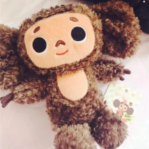 Cute Cheburashka Plush Toy Big Ryes Monkey with Clothes Soft Doll Russia Anime Baby Kids Sleep Appease Doll Toys for Childre
