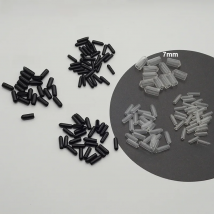 200PCS Inner 2.5mm 3.5mm 4.5mm 7mm Black Clear Rubber Tips for The End of Headbands to Protect from Hurt