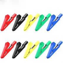 YPioneer P2009 Insulated Alligator Clips Electrical 10PCS Crocodile Clamps for 2mm Test Probes, 2mm Banana Plugs