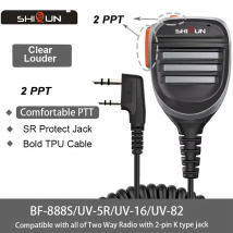 UV-5R Microfono Altoparlante UV-K5/K58/5R Plus Walkie Talkie UV-82/UV-16/BF-F8HP/BF-888S/UV-13 Pro