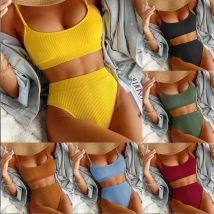 9Color Swimwear Women Sexy Bandeau 2025 Swimsuit Monokini Bikini Push Up Badpak Trikini Mujer Banador Biquini Maillot Femme