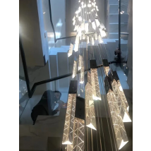 Crystal Pendant Lamp Ndoor Lighting Living Room Ceiling Light LED Hanging Dining Room Pendant Modern Glossy Staircase Chandelier