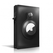 YATBEST Men's Card Bag RFID Anti Theft Brush Ultra Thin With Air Tag Positioning Slot Pop up Credit Card Clip