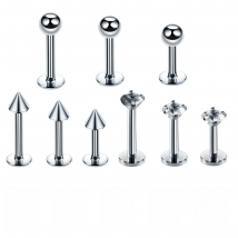 1PC Steel Labret Monore Ring Lip Stud Piercing Orelha Cartilage Ear Helix Stud Tragus Barbell Earrings Piercing Sexy Jewelry 16G