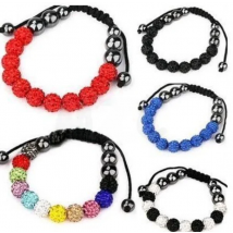 10mm 3pcs/lot p3534 multicolor mixed Crystal Disco Pave Ball bead  Bracelets Bangles for men women Handmade Wholesale