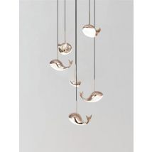 Whale Shaped Hanging Lamp Duplex Hall Ceiling Pendant Lights Living Room Staircase Chandelier Animal Bedside Lighting Decoration