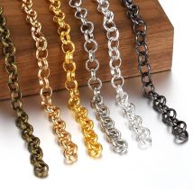 2 Meters O Style Necklace Chains Handmade Copper Bracelet Material Cable Link Bulk Chains DIY Jewelry Findings Making Supplies
