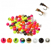 Bimoo 20PCS 2.5mm~5.5mm Slotted Tungsten Alloy Beads Fly Tying Material For Jig Nymph Fast Sinking Wet Fly Trout Fishing Lures
