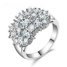 Genuine 925 Sterling Silver Engagement Ring Fashion Jewelry Trendy Style Cubic Zirconia Prong Setting Women Girls Wholesale