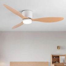 Ventilatore da soffitto moderno a LED senza luci Motore DC Ventole temporizzate a 6 velocità Ventilatore Lux & vitae con telecomando da pavimento basso da 20 cm con luci