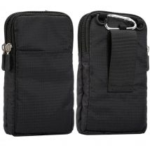Universal For All Below 7.2 inch Mobile Phones Pouch Outdoor 3 Pockets 2 Zippers Wallet Case Belt Clip Bag For iphone Smartphone