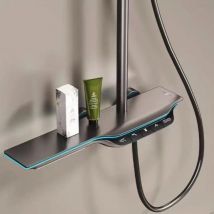 Set doccia con display digitale Set sistema doccia con pulsanti per pianoforte a pioggia per bagno Set ugello doccia booster multifunzione