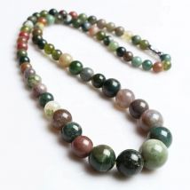 Indian onyx Nature Stone Necklace For Women 6/8/10/12/14mm Quartz Semi-precious Stone Beaded Necklace,Party Gift