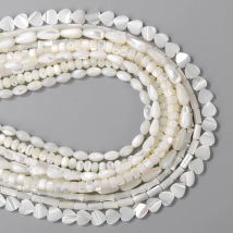 Natural White Freshwater Shell Beads Mother of Pearl Shell Spacer Loose Bead For Jewelry Making DIY Necklace Bracelet 15"
