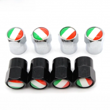 DSYCAR 4 Pcs/Set Car Styling Aluminium Alloy/Copper Italy Flag Car Tire Valve Caps Wheel Tires Tire Stem Air Cap Airtight Covers