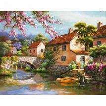 RUOPOTY Frame Countryside Landscape Diy Painting By Numbers Kits Acrylic Picture Home Wall Art Decor For Unique Gift Artwork