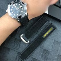 Natural Rubber 20mm 19mm 21mm 22mm 18mm Watchband for Omega Speedmaster Seamaster 300 Soft Silicone Moonwatch S Watch Strap Men