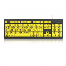 For Students Learn Old Man Style Usb Wired Keyboard With Large Yellow Letters 104 Keys Full Size Keyboard English German Version