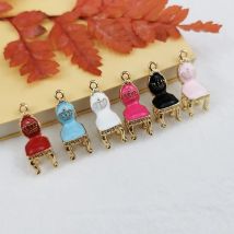 10PCS/Lot 10*25mm Fashion Jewelry Charms Court Chair Shape Enamel Charm For Jewelry Findings Bracelet Necklace Charm Jewelry