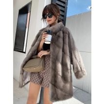 HDHOHR 2025 New Import Real Mink Fur Coats Women High Quality Winter Warm Thick Natural Mink Fur Jackets Female Oversize