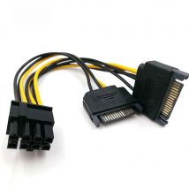 10pcs Dual 15Pin SATA Male To PCIe 8Pin(6+2) Male PCI Express PCI-E  Video Card Splitter Adapter Power Supply Cable