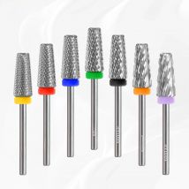 HYTOOS Tapered 5 in 1 Nail Drill Bit Cross Teeth Carbide Nail Bits Remove Gel Electric File Drills Machine Manicure Accessories