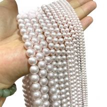 6 8 10MM Japanese Cotton Pearl Pink Loose Round Spacer Beads for Jewelry Making DIY Earrings Bracelet Charms Accessories 15''
