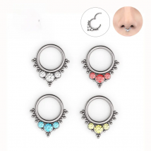 8/10mm Luxury Crystal Zircon Nose Ring G23 Titanium CZ Hinged Nose Piercing Jewelry Septum Women Man Trendy Body Jewelry