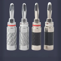 Speaker Terminal Banana Plug Connector With Screw Consumer Electronics Bananas Conector Audio Jack Rhodium Plated Carbon Fiber