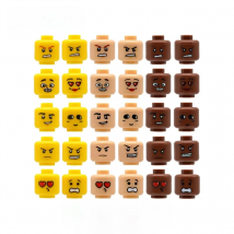 Wholesale Bulk Lot 50 Mini Head Brick Heads Custom Face Expression for MOC Building Blocks Bricks Toys