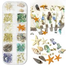 Summer Nail Art Rhinestones Ocean Nail Charms Shell Starfish Conch Sea Series 3D Beach Nail Design Accessories Manicure DIY