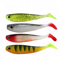 JOHNCOO Fishing Lure Soft Bait 4pcs 115mm 11.4g Silicone Worm Silicone Wobbler Shad Baits Bass Pike Minnow Swimbait Jigging Lure