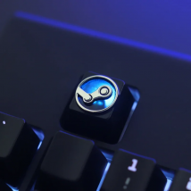 1pc zinc-plated aluminum alloy backlit key cap for STEAM logo Mechanical keyboard Stereoscopic relief keycap R4 Height