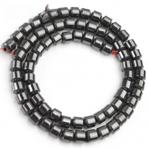 Natural Cylinder Black Hematite Stone Beads Round Column Loose Spacer Beads For Jewelry Making Diy Bracelet Earring Pendant 15"