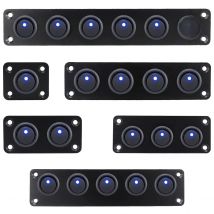 20A blue circular joystick switch panel with 3-pin aluminum waterproof 12V, suitable for cars, trucks, boats, RVs, yachts, etc