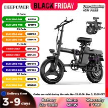 Motore di picco DEEPOWER da 400 W, bici elettrica pieghevole per adolescenti adulti, bici da pendolare da 14 pollici, bici elettrica massima 35 kmh, mini bici elettrica, UL2849